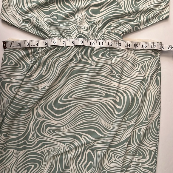 Open Edit - Light Green/White Long Sleeve Midi XL Dress - Picture 9 of 12